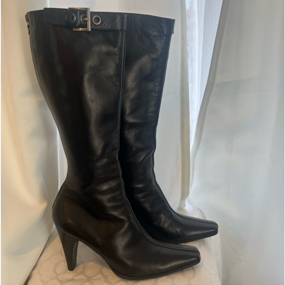 Women’s Black Prada Leather Boots Size: 10/IT 40